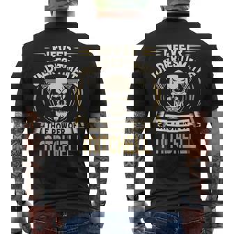 Mitchell Name Gift Never Underestimate The Power Of Mitchell Mens Back Print T-shirt | Seseable UK