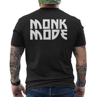 Monk Mode Buddhist Religion Meditation Novelty Quote Men's T-shirt Back Print | Mazezy