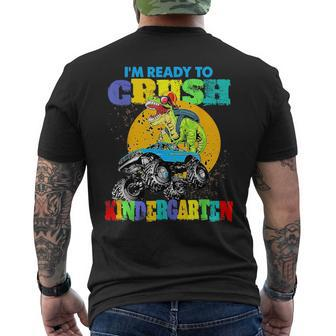 Monster Truck Dinosaur Im Ready To Crush Kindergarten Mens Back Print T-shirt | Mazezy