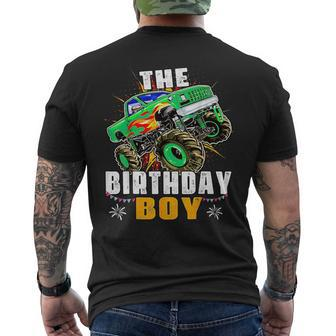 Monster Truck Family Matching The Birthday Boy Mens Back Print T-shirt - Seseable