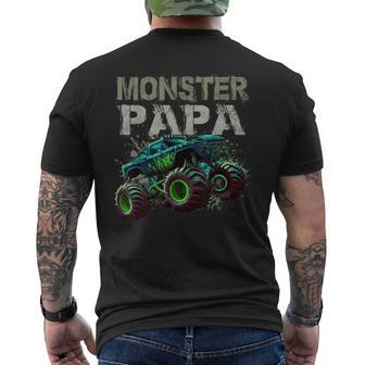 Monster Truck Papa Family Matching Monster Truck Lovers Men's T-shirt Back Print - Monsterry