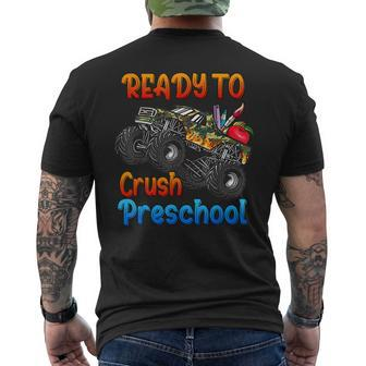 Monster Truck Back To School I'm Ready To Crush Preschool Men's T-shirt Back Print - Seseable