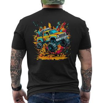 Monster Trucks Are My Jam Monster Truck Men's T-shirt Back Print | Mazezy