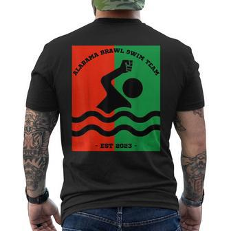 Montgomery Alabama Brawl Swim Team Graphic Top Men's T-shirt Back Print | Mazezy