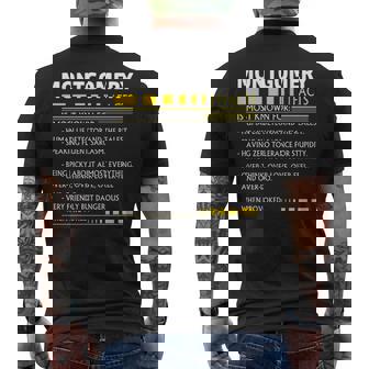 Montgomery Name Gift Montgomery Facts Mens Back Print T-shirt - Seseable