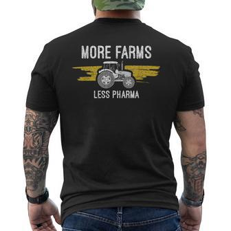 More Farms Less Pharma Organic Medicine Farming Supply Gifts Mens Back Print T-shirt - Thegiftio UK