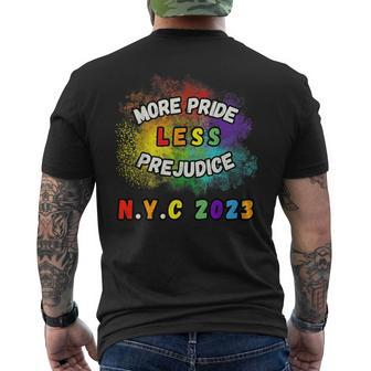 More Pride Less Prejudice Lgbtq Gay Pride Nycnew York 2023 Pride Month Funny Designs Funny Gifts Mens Back Print T-shirt | Mazezy