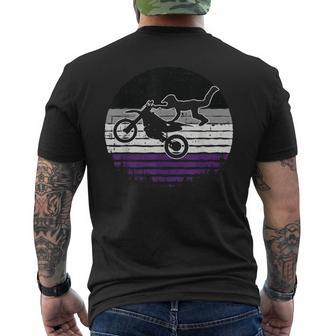 Motocross Asexual Pride Motorcycle Dirt Bike Lgbt-Q Biker Mens Back Print T-shirt | Mazezy