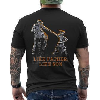 Motocross Dirt Bike - Like Father Like Son Mens Back Print T-shirt | Mazezy