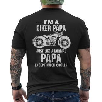 Motorcycle Biker Papa Bike Men Dad Grandpa Men's Back Print T-shirt | Mazezy