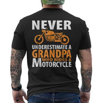 Motorcycle Grandpa Who Rides Biker Men Dad Men's Back Print T-shirt | Mazezy