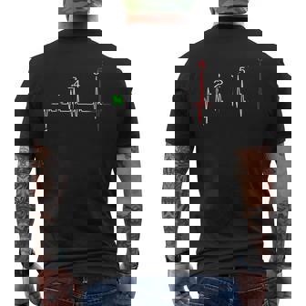 Motorcycle Heartbeat Ecg Heart Rate Gear Shifter 16 Gears Men's Back Print T-shirt | Mazezy