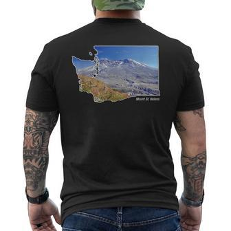 Mount St Helens Map Washington Volcano Men's T-shirt Back Print | Mazezy