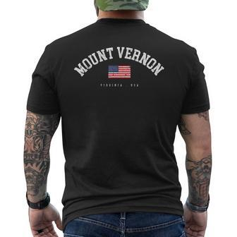Mount Vernon Va Retro American Flag Usa City Name Men's Back Print T-shirt | Mazezy