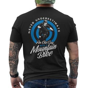 Mountain Bike Never Underestimate An Old Man Men's T-shirt Back Print | Seseable CA