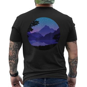 Mountain Silhouette Forest Lake Reflection Men's T-shirt Back Print | Mazezy