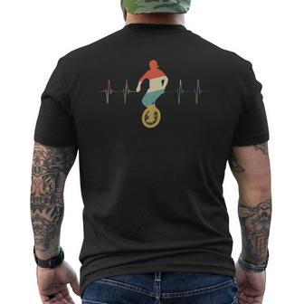 Mountain Unicycling Heartbeat Retro Ecg Ekg Men's T-shirt Back Print | Mazezy