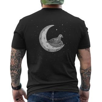Mourning Dove In Crescent Moon Men's T-shirt Back Print | Mazezy