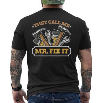Mr Fix It Dad Handyman Handy Dad Mechanic Fathers Day For Women Men's Back Print T-shirt | Mazezy
