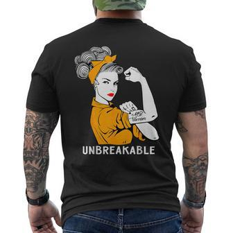 Ms Warrior Unbreakable Multiple Sclerosis Awareness Men's T-shirt Back Print | Mazezy