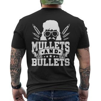 Mullet & Bullets - Funny Redneck Mullet Mens Back Print T-shirt | Mazezy