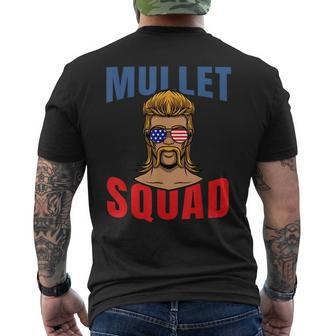 Mullet Squad - Mullet Pride Funny Redneck Mullet Mens Back Print T-shirt | Mazezy