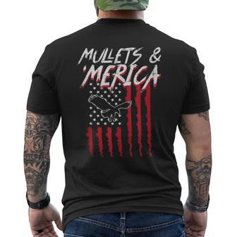 Mullets Merica Eagle Us American Flag 4Th Of July Patriotic Mens Back Print T-shirt - Monsterry DE