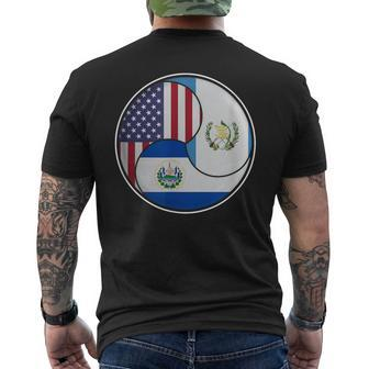Multiculti Heritage El Salvador Guatemala And The Usa Men's T-shirt Back Print - Seseable