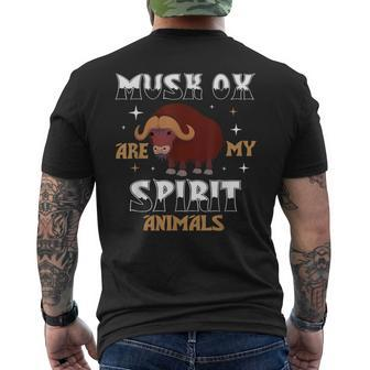 Musk Ox Are My Spirit Animal Men's T-shirt Back Print | Mazezy