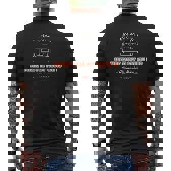 My Desk Is Where Ever My Couch Is Mens Back Print T-shirt | Mazezy