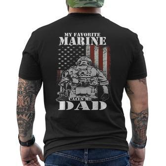My Favorite Marine Calls Me Dad Fars Day Marine Mens Back Print T-shirt - Seseable