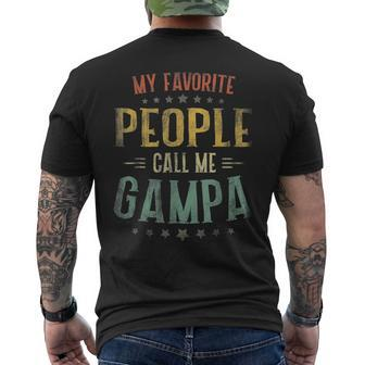 My Favorite People Call Me Gampa Fathers Day Men Vintage Mens Back Print T-shirt - Seseable