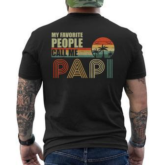 My Favorite People Call Me Papi Vintage Fathers Day Mens Back Print T-shirt - Seseable