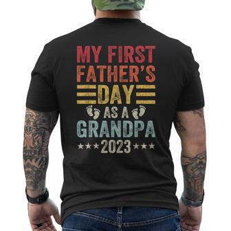 My First Fathers Day As A Grandpa Grandfather Fathers Day Mens Back Print T-shirt - Seseable