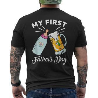 My Fisrt Fathers Day New Dad Gifts Matching Daddy And Baby Mens Back Print T-shirt - Thegiftio UK