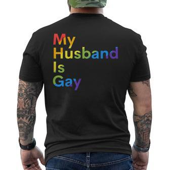 My Husband Is Gay Lgbtq Pride Mens Back Print T-shirt - Seseable