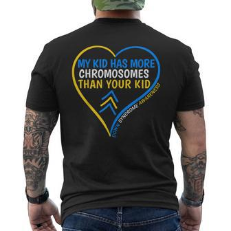 My Kid Has More Chromosomes Than Your Kid Down Syndrome 2023 Mens Back Print T-shirt - Thegiftio UK