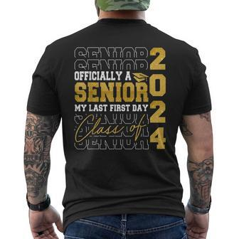 My Last First Day Senior 2024 Back To School Class Of 2024 Mens Back Print T-shirt - Seseable