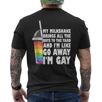 My Milkshake Brings All The Boys To The Yard Lgbtq Gay Pride Mens Back Print T-shirt | Mazezy