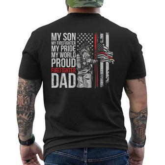 My Son My Firefighter My Pride Firefighter Dad Mens Back Print T-shirt | Mazezy CA