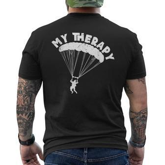 My Therapy Skydiver Skydiving Parachuting Parachutust Mens Back Print T-shirt | Mazezy