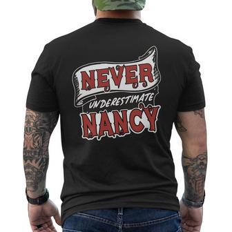 Nancy Name Never Underestimate Nancy Funny Nancy Mens Back Print T-shirt - Seseable