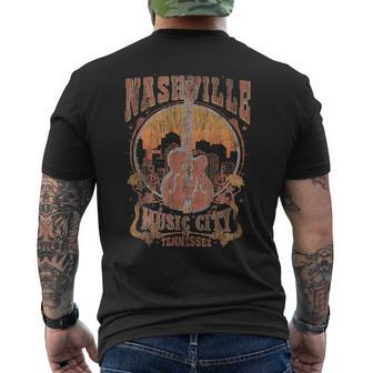Nashville Tennessee Guitar Country Music City Guitarist Gift Mens Back Print T-shirt - Seseable