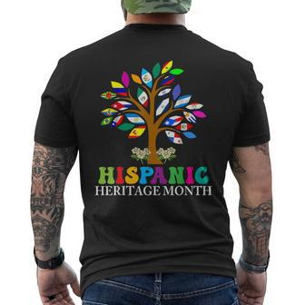 National Hispanic Heritage Month Cute Tree Country Flags Men's T-shirt Back Print - Seseable