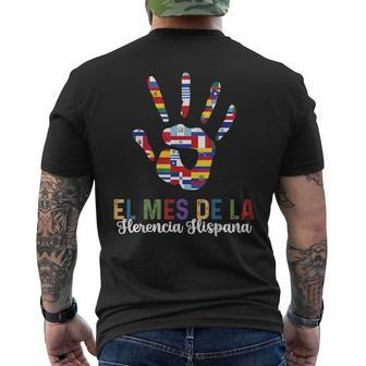 National Hispanic Heritage Month Latin Countries Handprint Men's T-shirt Back Print - Thegiftio UK