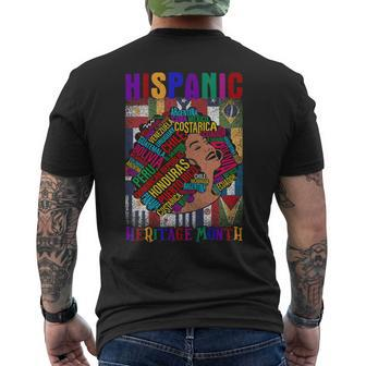 National Hispanic Heritage Month Latina Woman All Countries Men's T-shirt Back Print - Monsterry AU
