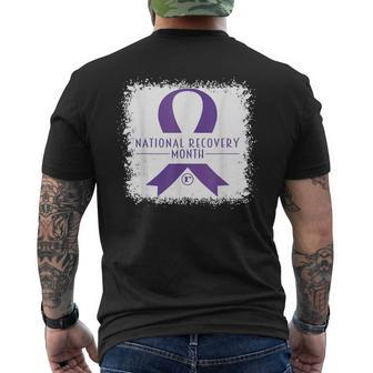 National Recovery Month Warrior Addiction Recovery Awareness Men's T-shirt Back Print - Monsterry