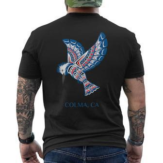 Native American Colma Kingfisher Bird California Men's T-shirt Back Print | Mazezy