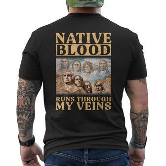 Native Blood Runs Through My Veins Men's T-shirt Back Print - Seseable