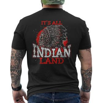 Native Pride Headdress Its All Indian Land Native American Men's T-shirt Back Print | Mazezy